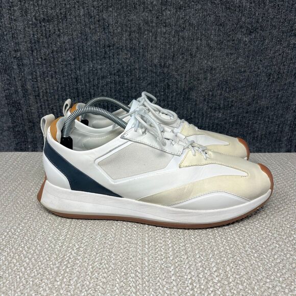 Wolf & Shepherd Other - Wolf & Shepherd Marathon Trainer White Cream Leather Shoes Sneakers Mens 10 US
